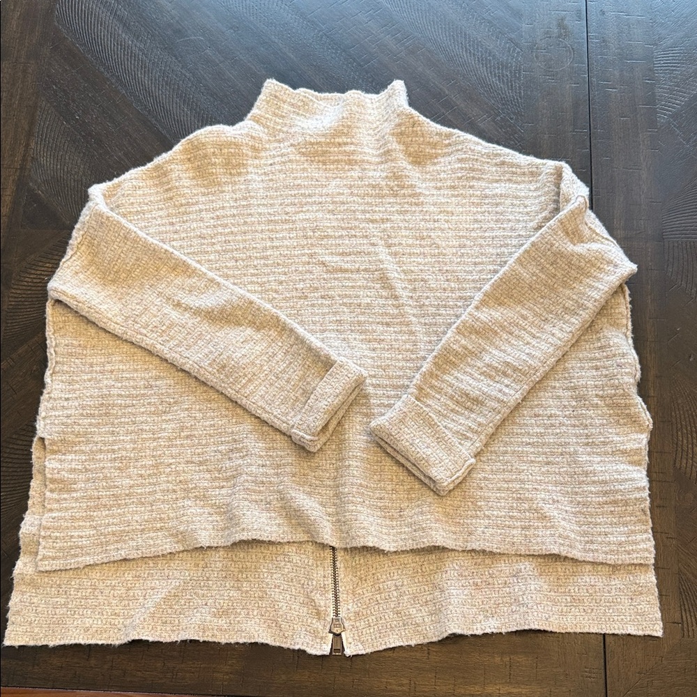 Free People Light Cream Mockneck Sweater - Medium